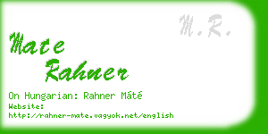 mate rahner business card